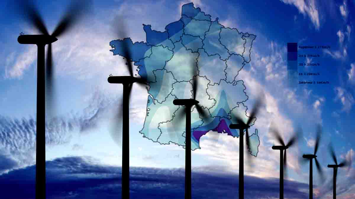 Eolien : Gisement des vents en France